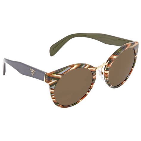 prada pr 05ts|Prada Dark Green Round Ladies Sunglasses PR 05TS VAO4J1 53.